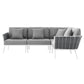 Modway Stance Outdoor Patio Aluminum Large Sectional Sofa FredCo