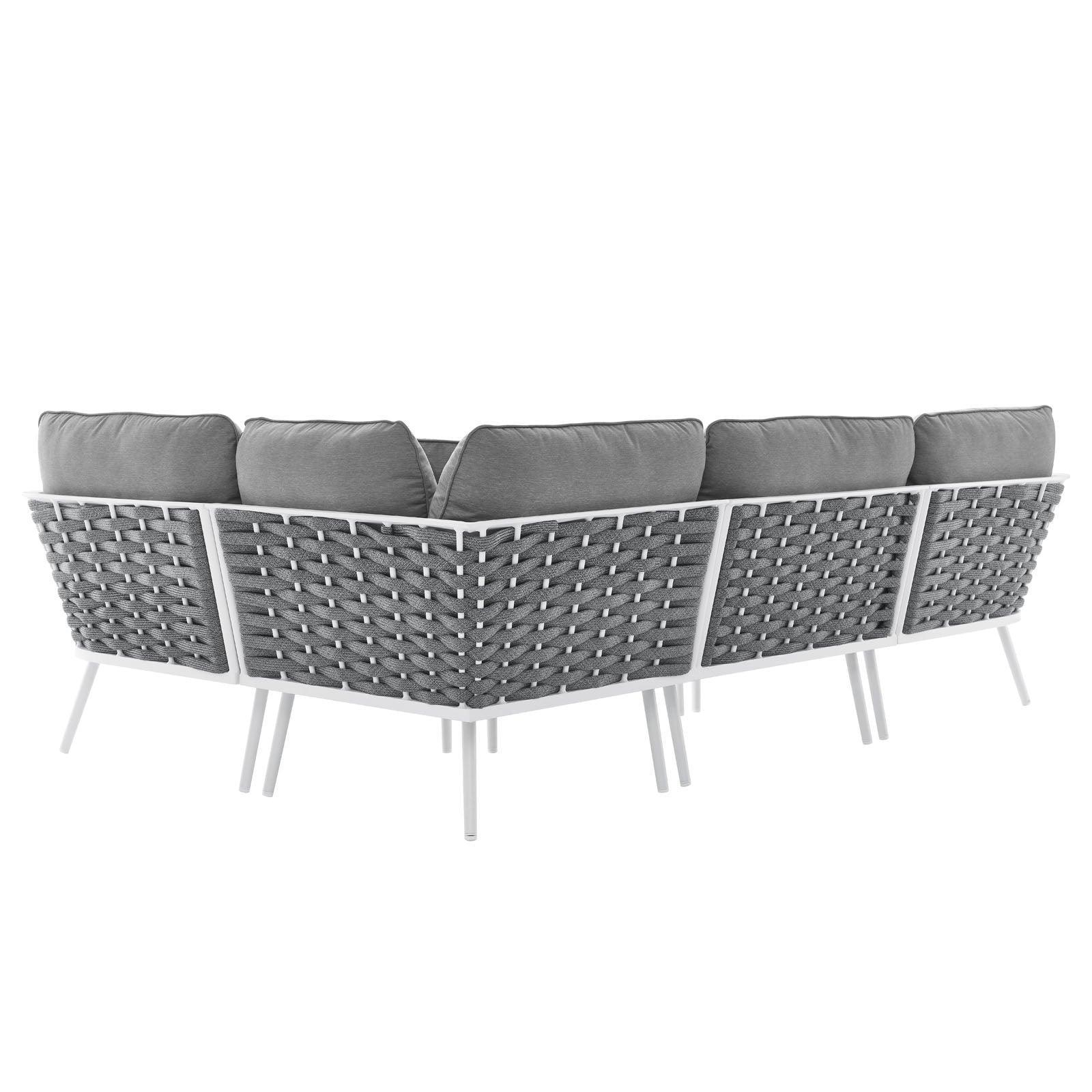 Modway Stance Outdoor Patio Aluminum Large Sectional Sofa FredCo
