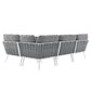 Modway Stance Outdoor Patio Aluminum Large Sectional Sofa FredCo