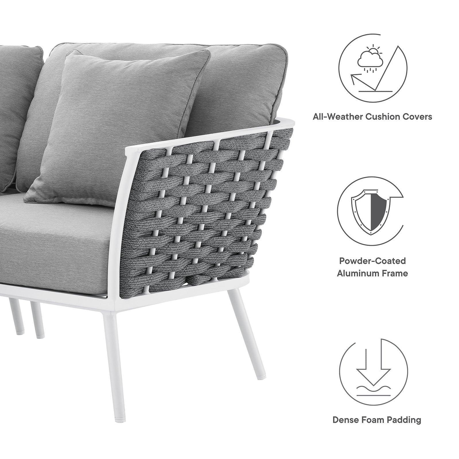 Modway Stance Outdoor Patio Aluminum Large Sectional Sofa FredCo