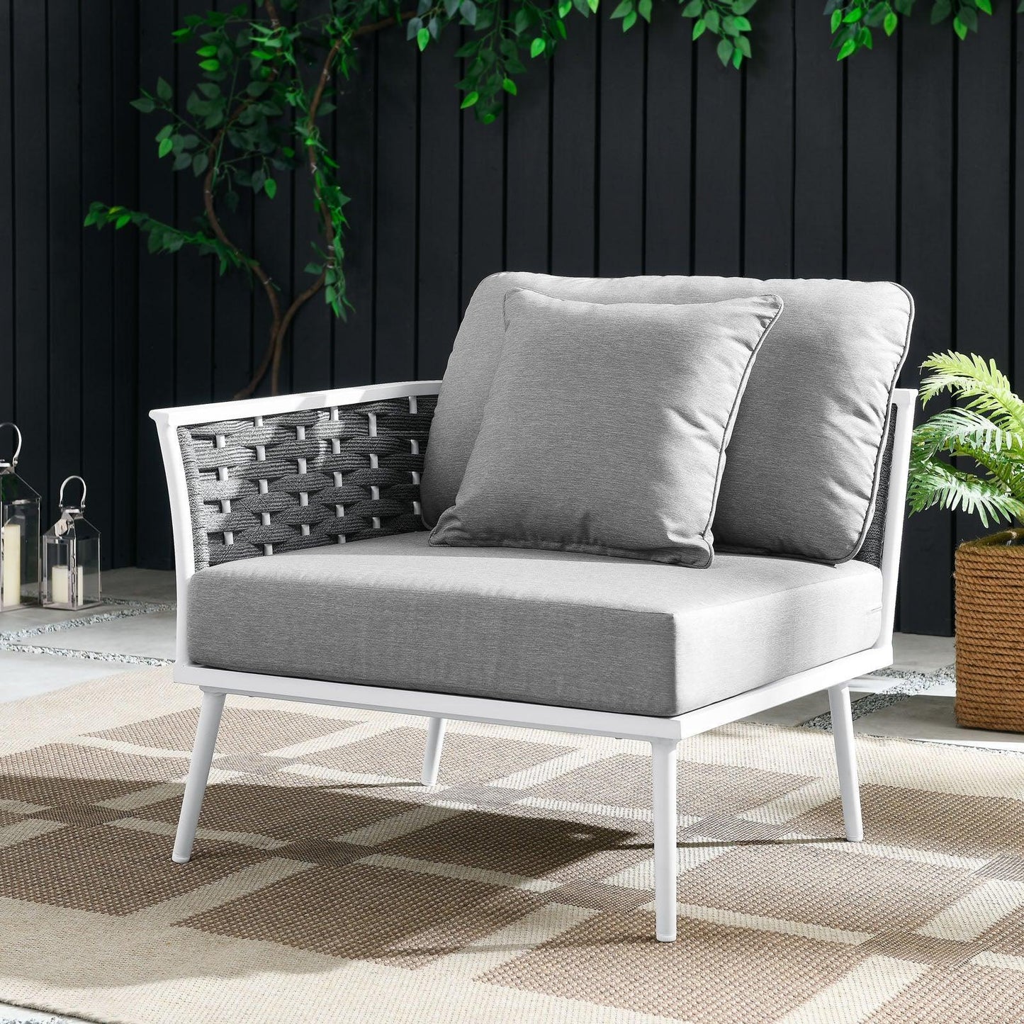 Modway Stance Outdoor Patio Aluminum Left-Facing Armchair FredCo