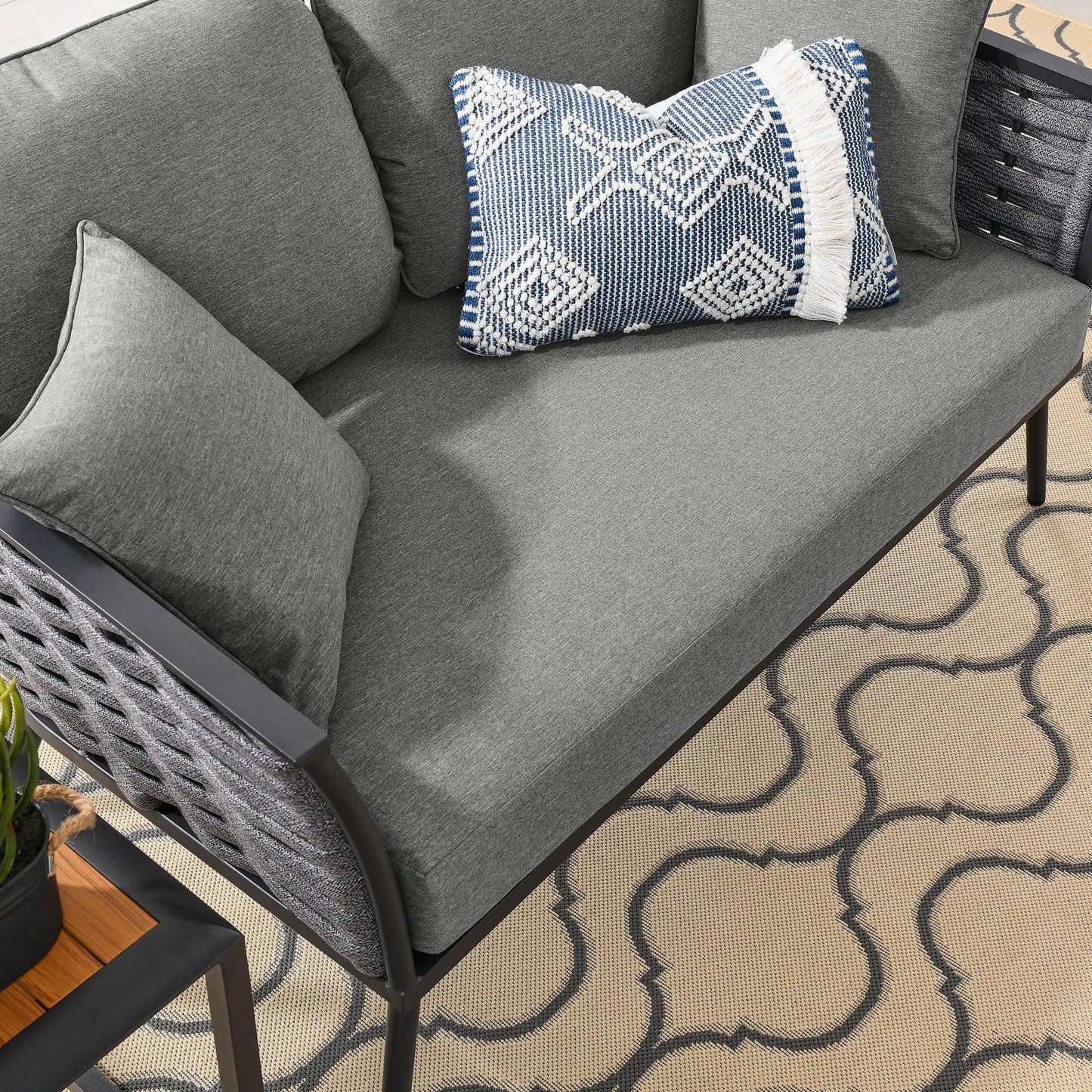Modway Stance Outdoor Patio Aluminum Loveseat FredCo