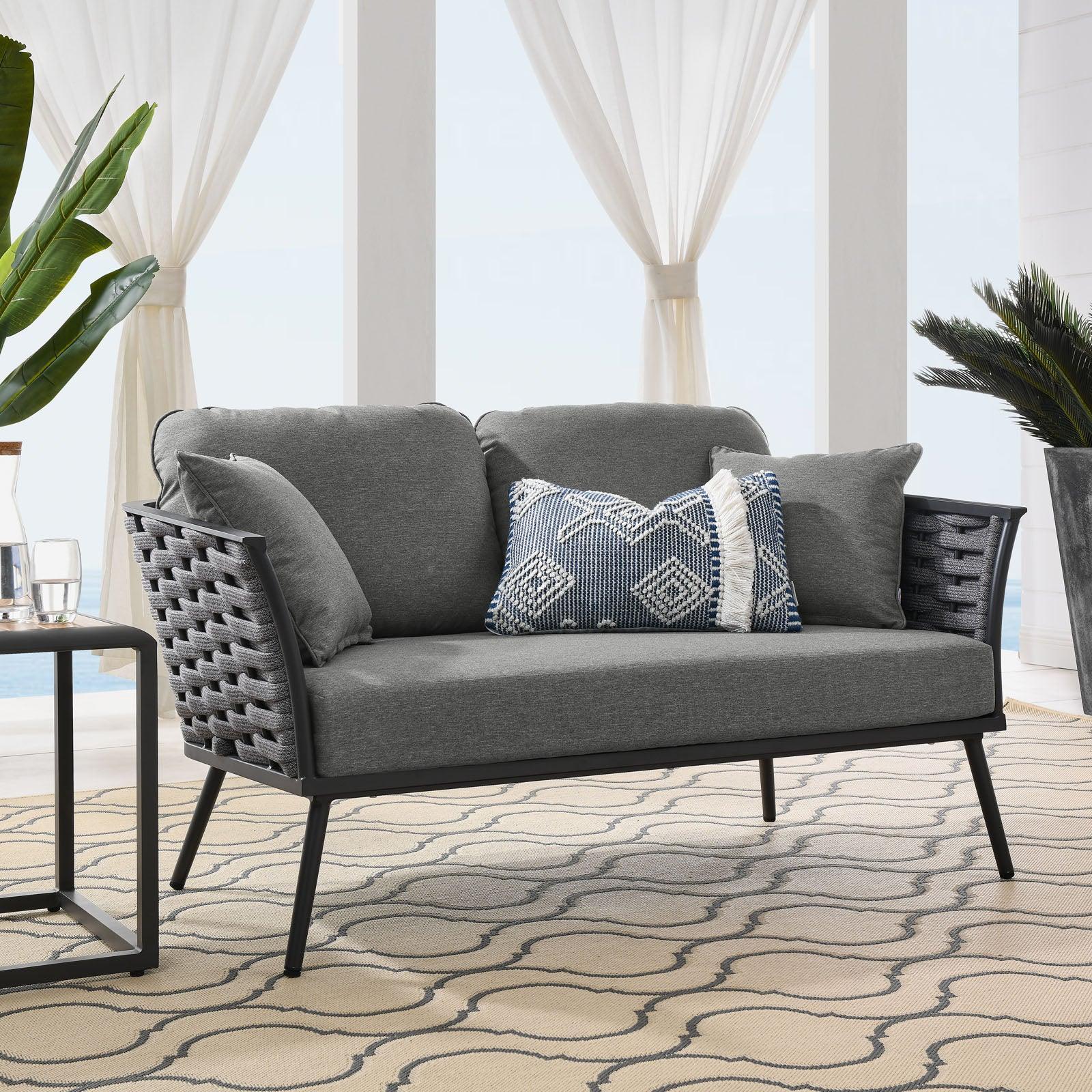 Modway Stance Outdoor Patio Aluminum Loveseat FredCo