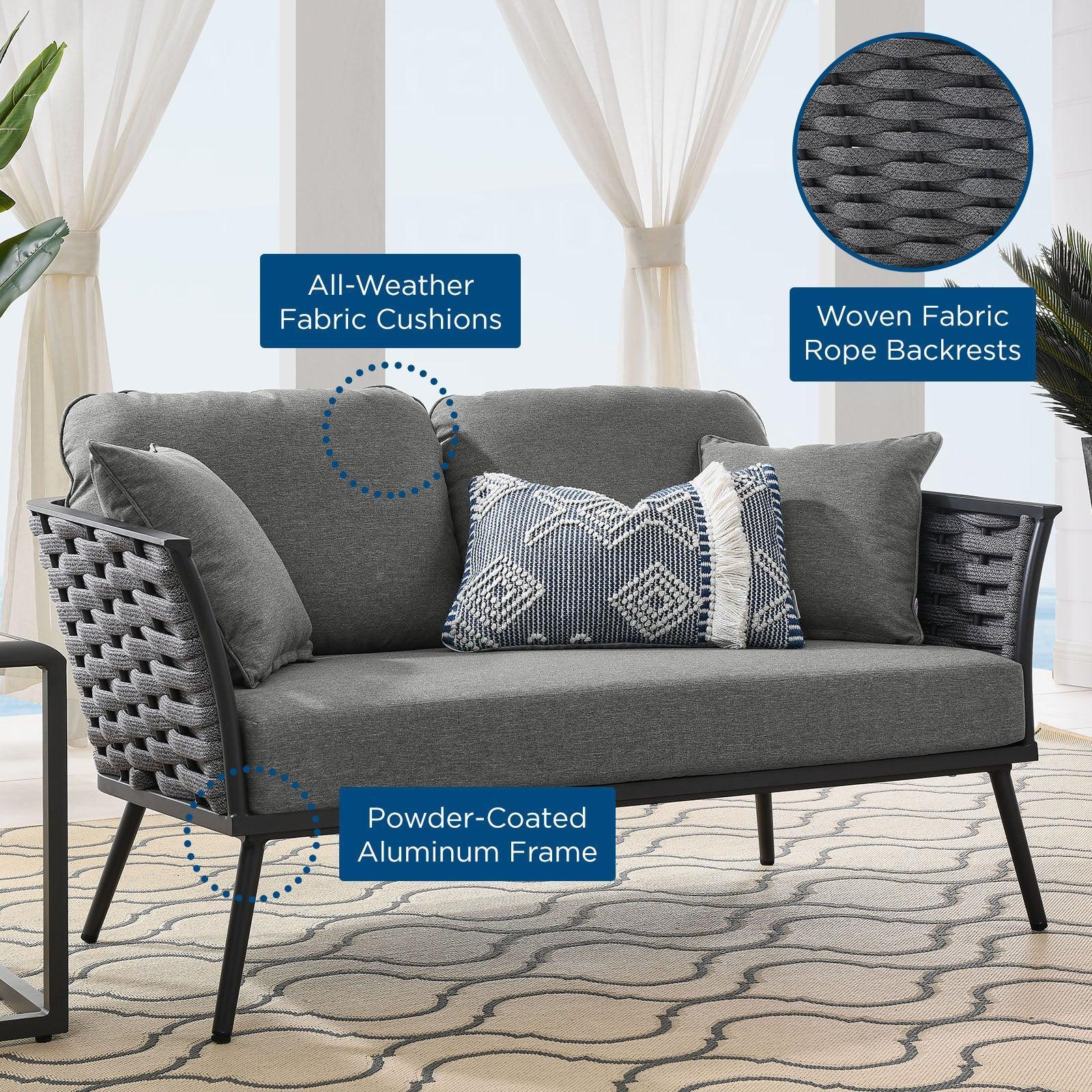 Modway Stance Outdoor Patio Aluminum Loveseat FredCo