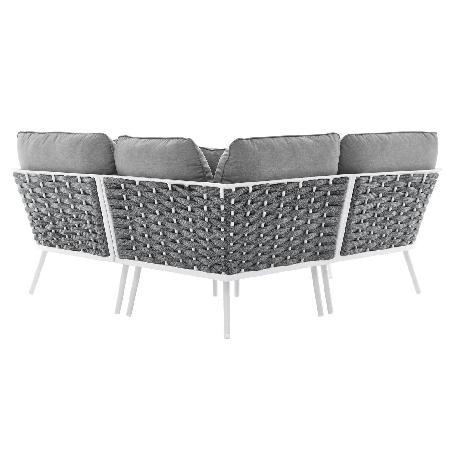 Modway Stance Outdoor Patio Aluminum Small Sectional Sofa FredCo