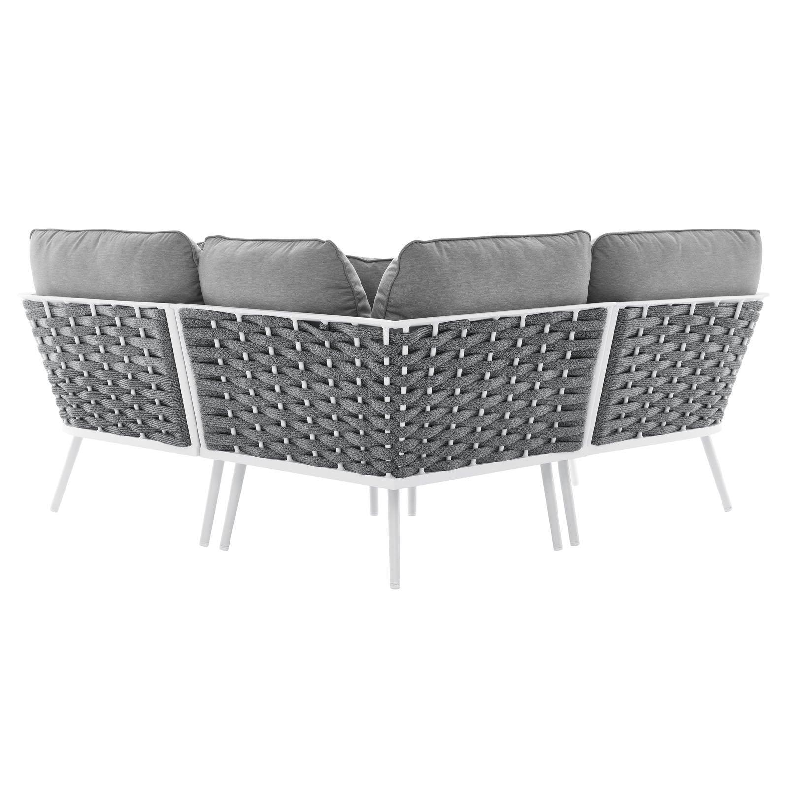 Modway Stance Outdoor Patio Aluminum Small Sectional Sofa FredCo