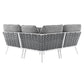 Modway Stance Outdoor Patio Aluminum Small Sectional Sofa FredCo