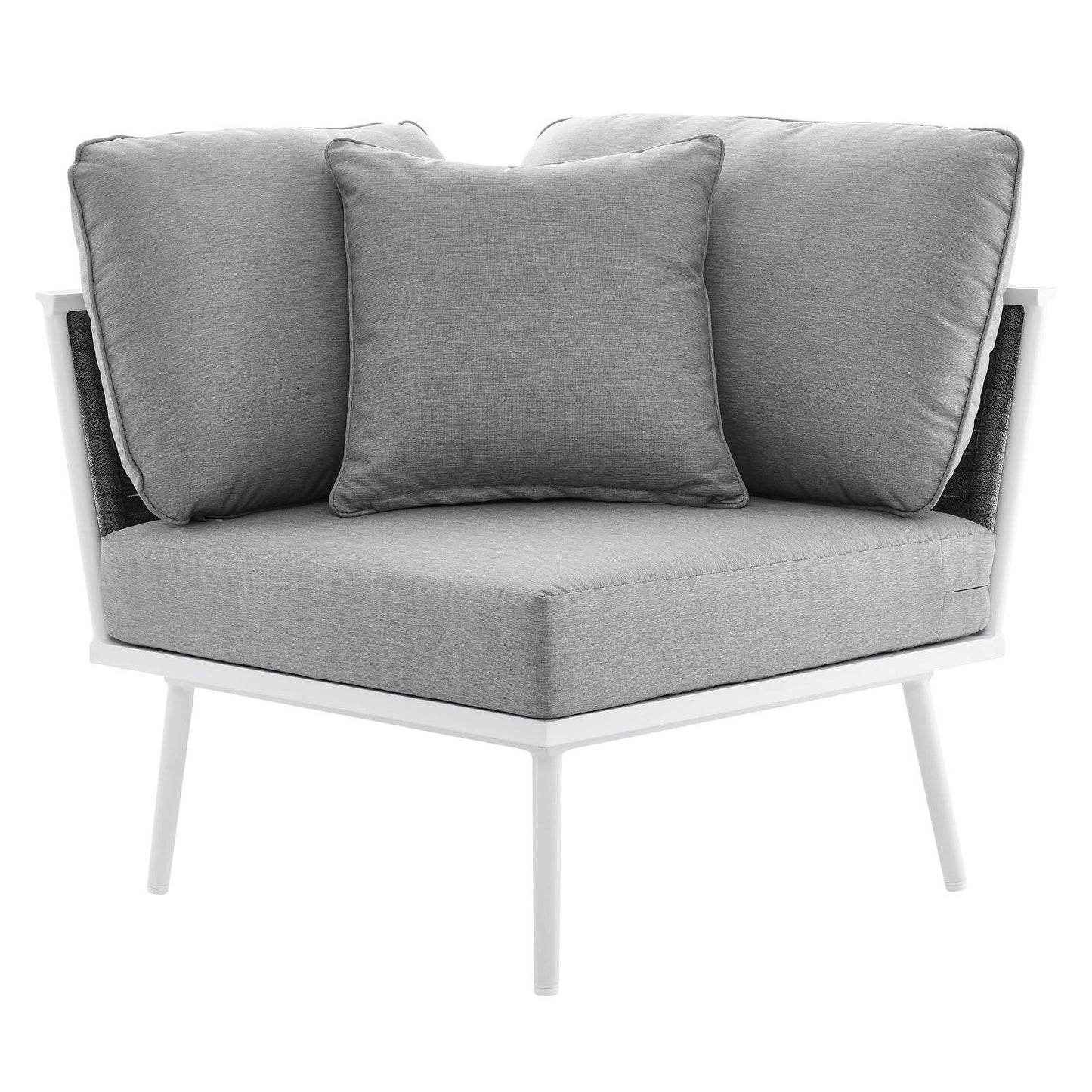 Modway Stance Outdoor Patio Aluminum Small Sectional Sofa FredCo