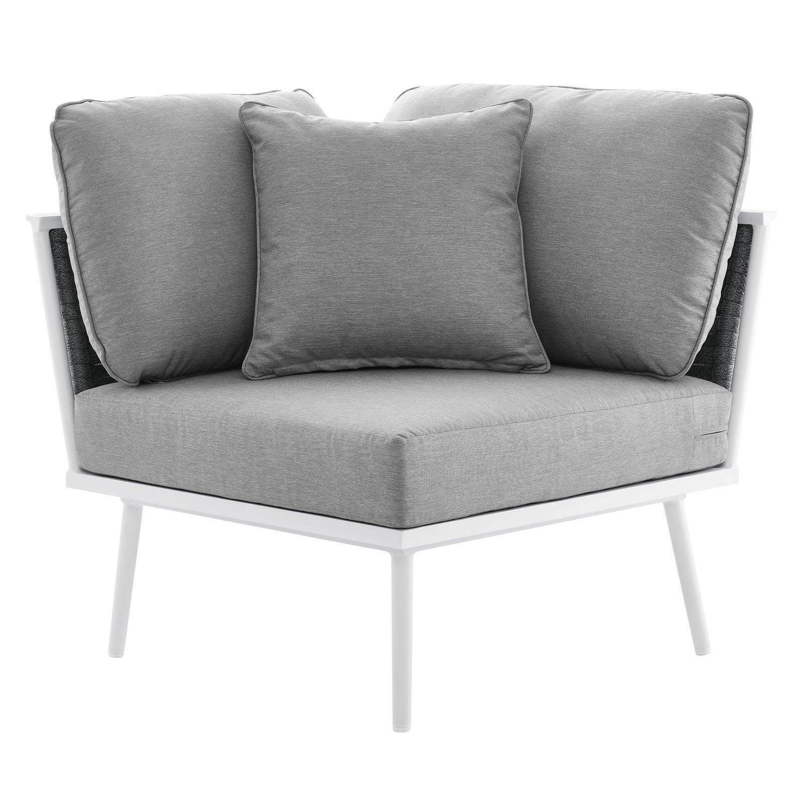 Modway Stance Outdoor Patio Aluminum Small Sectional Sofa FredCo