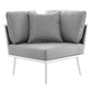 Modway Stance Outdoor Patio Aluminum Small Sectional Sofa FredCo