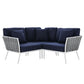 Modway Stance Outdoor Patio Aluminum Small Sectional Sofa FredCo