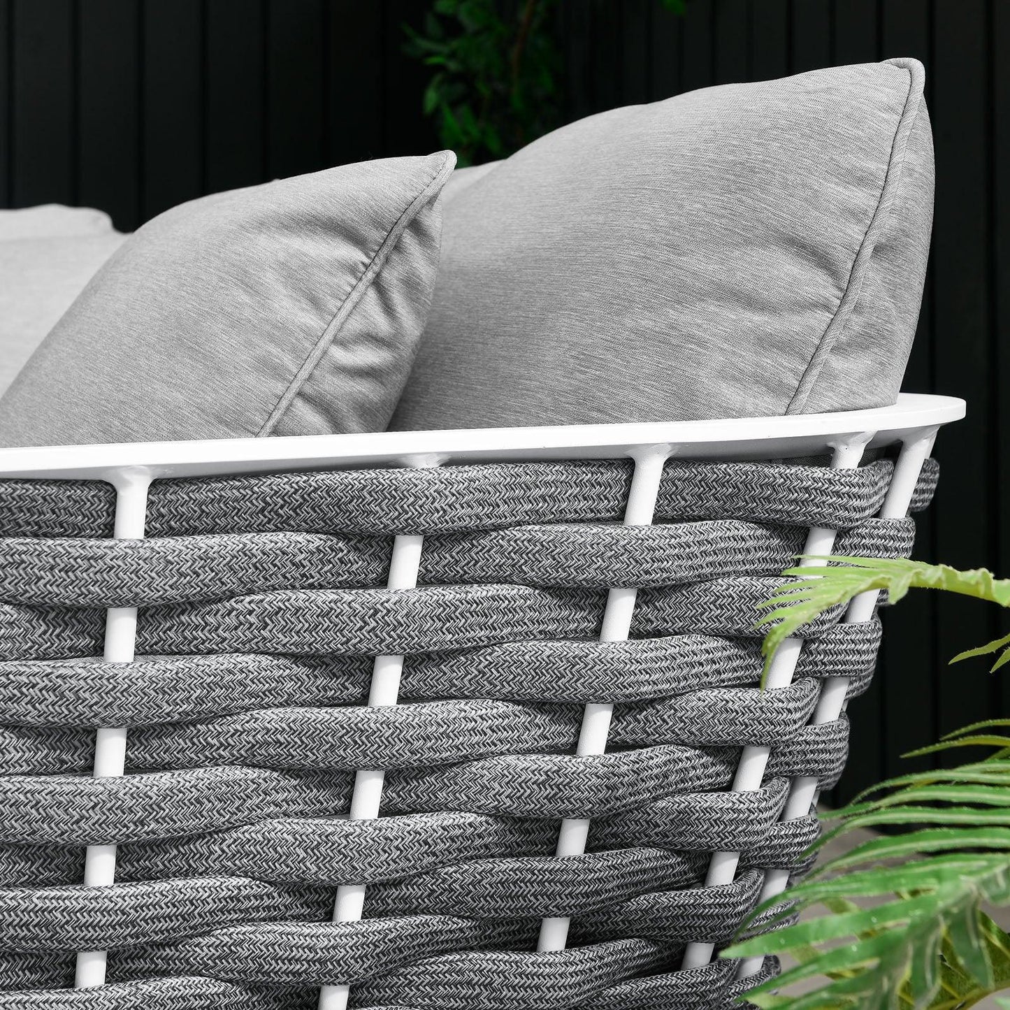 Modway Stance Outdoor Patio Aluminum Small Sectional Sofa FredCo
