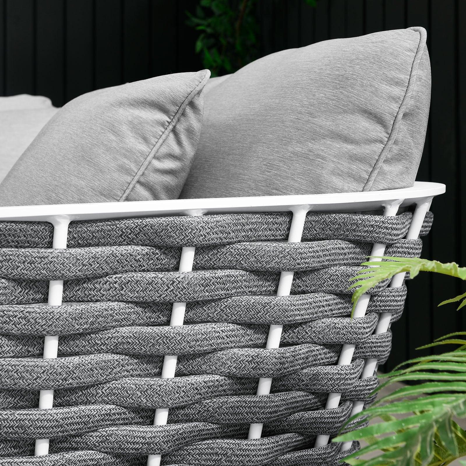 Modway Stance Outdoor Patio Aluminum Small Sectional Sofa FredCo