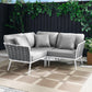 Modway Stance Outdoor Patio Aluminum Small Sectional Sofa FredCo