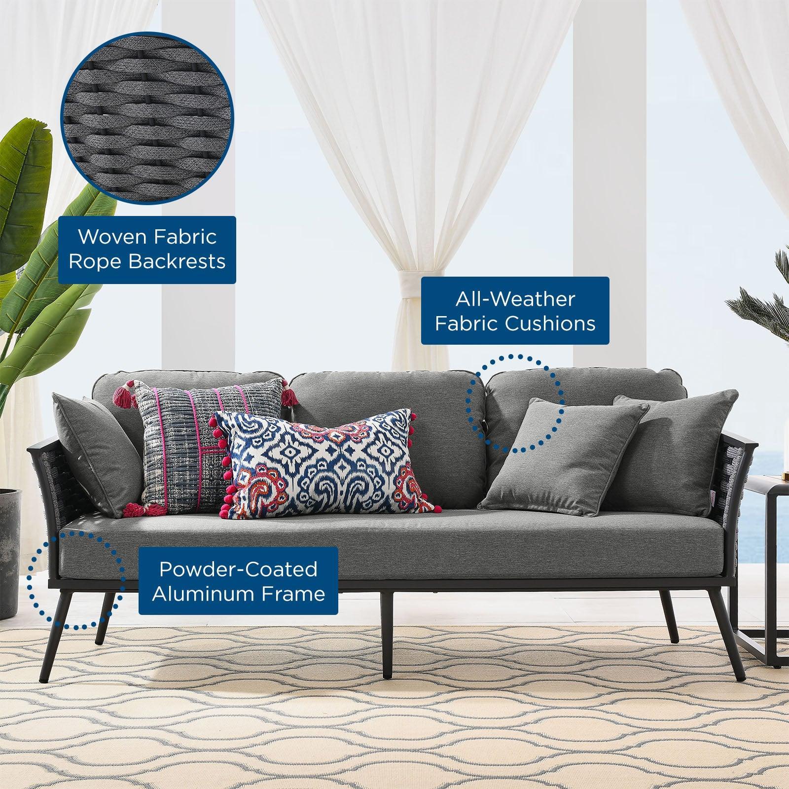Modway Stance Outdoor Patio Aluminum Sofa FredCo
