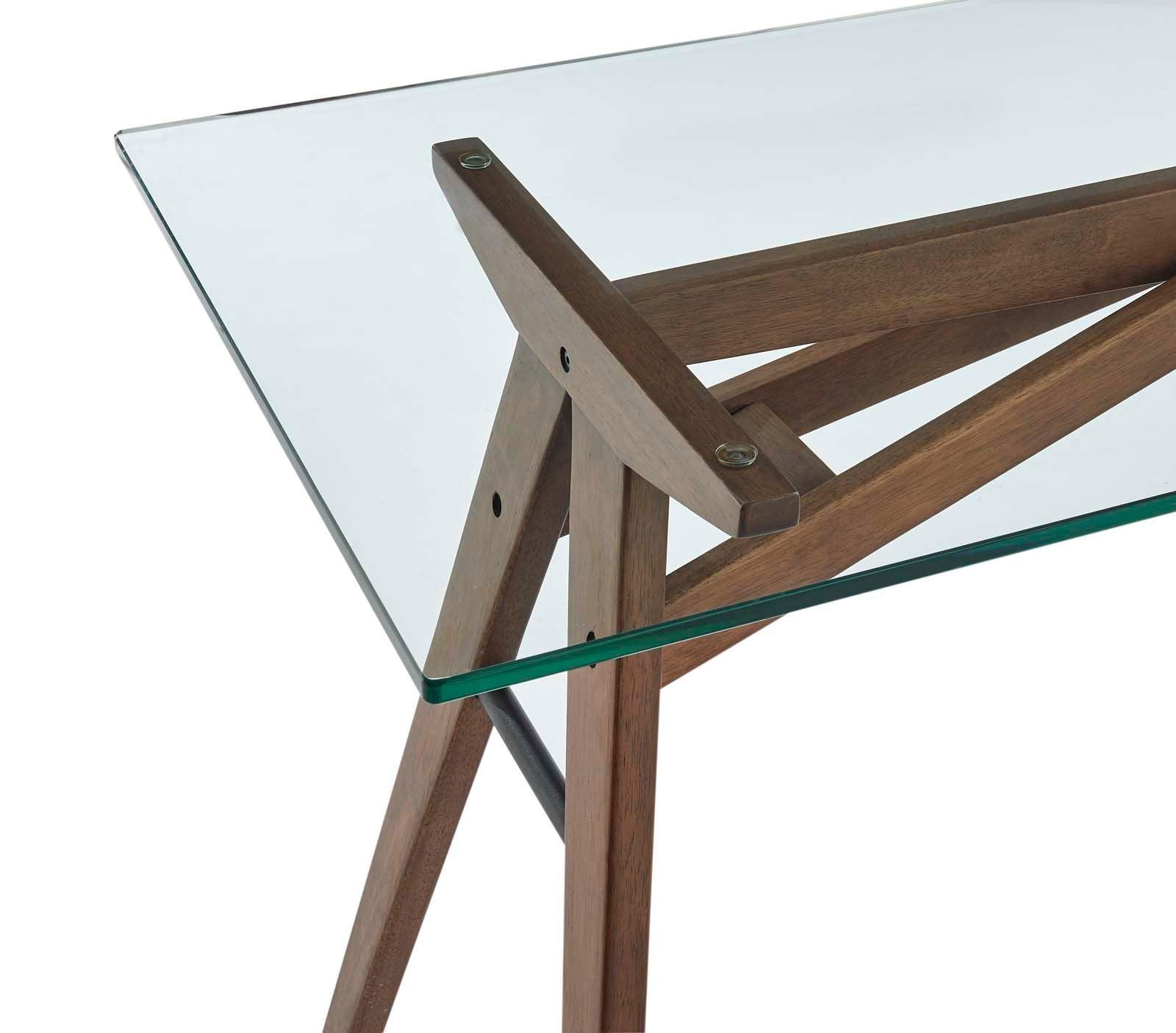 Modway Steadfast Glass Top Office Desk FredCo