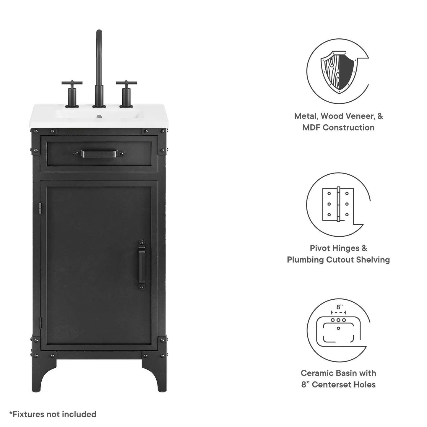 Modway Steamforge 18" Bathroom Vanity FredCo