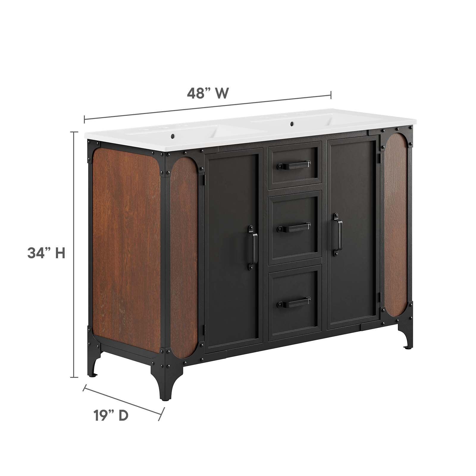 Modway Steamforge 48" Double Sink Bathroom Vanity FredCo
