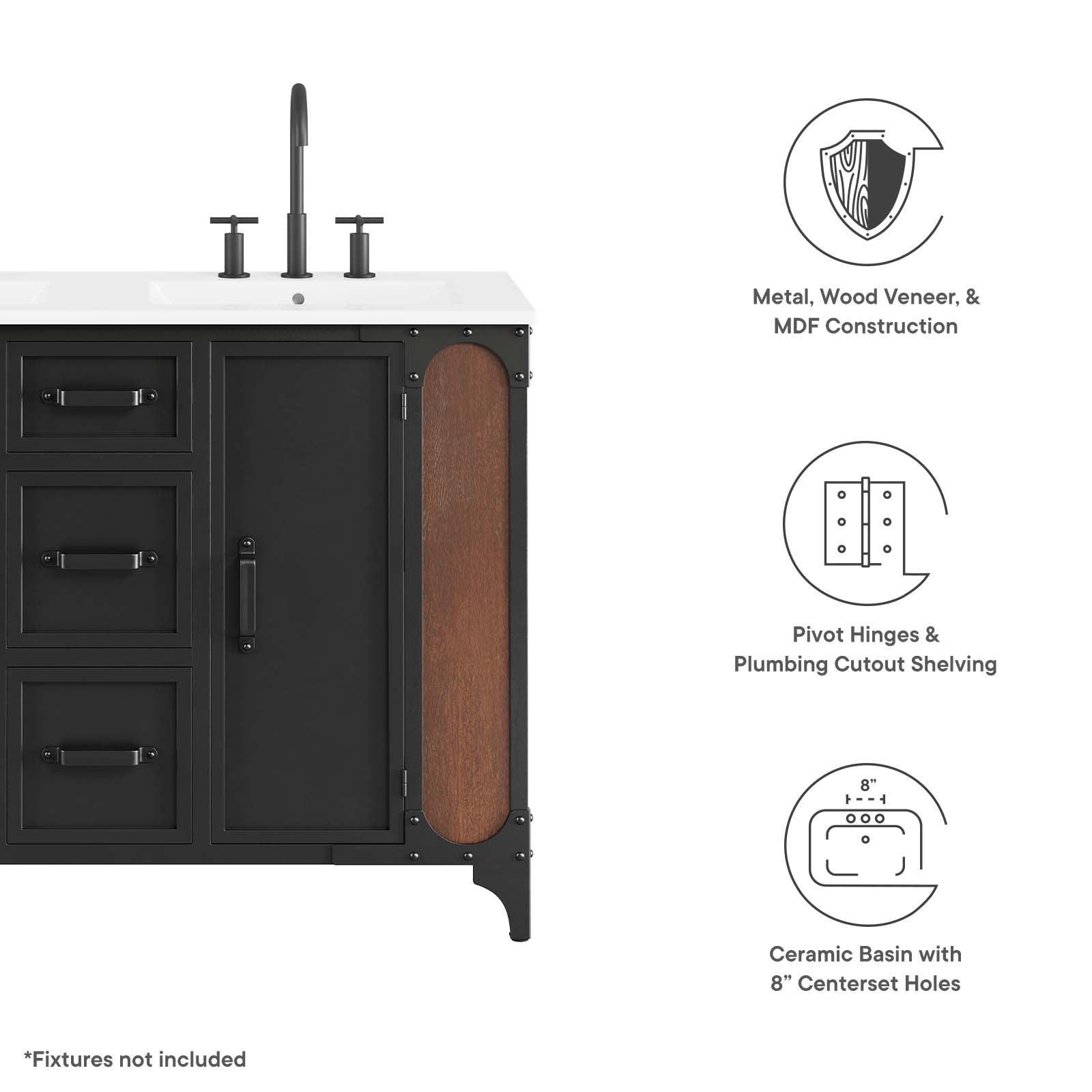 Modway Steamforge 48" Double Sink Bathroom Vanity FredCo