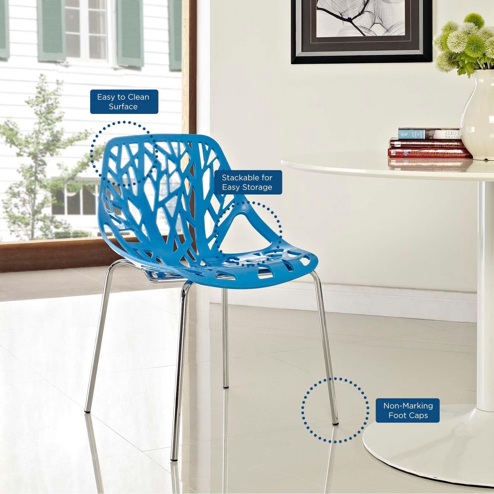 Modway Stencil Dining Side Chair Plastic Set of 2 FredCo