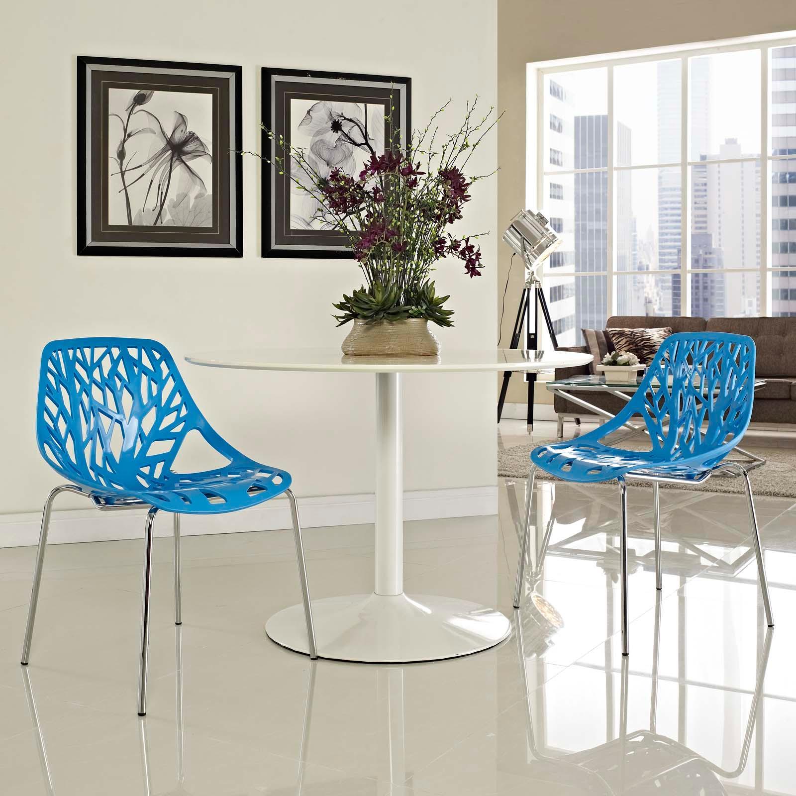 Modway Stencil Dining Side Chair Plastic Set of 2 FredCo