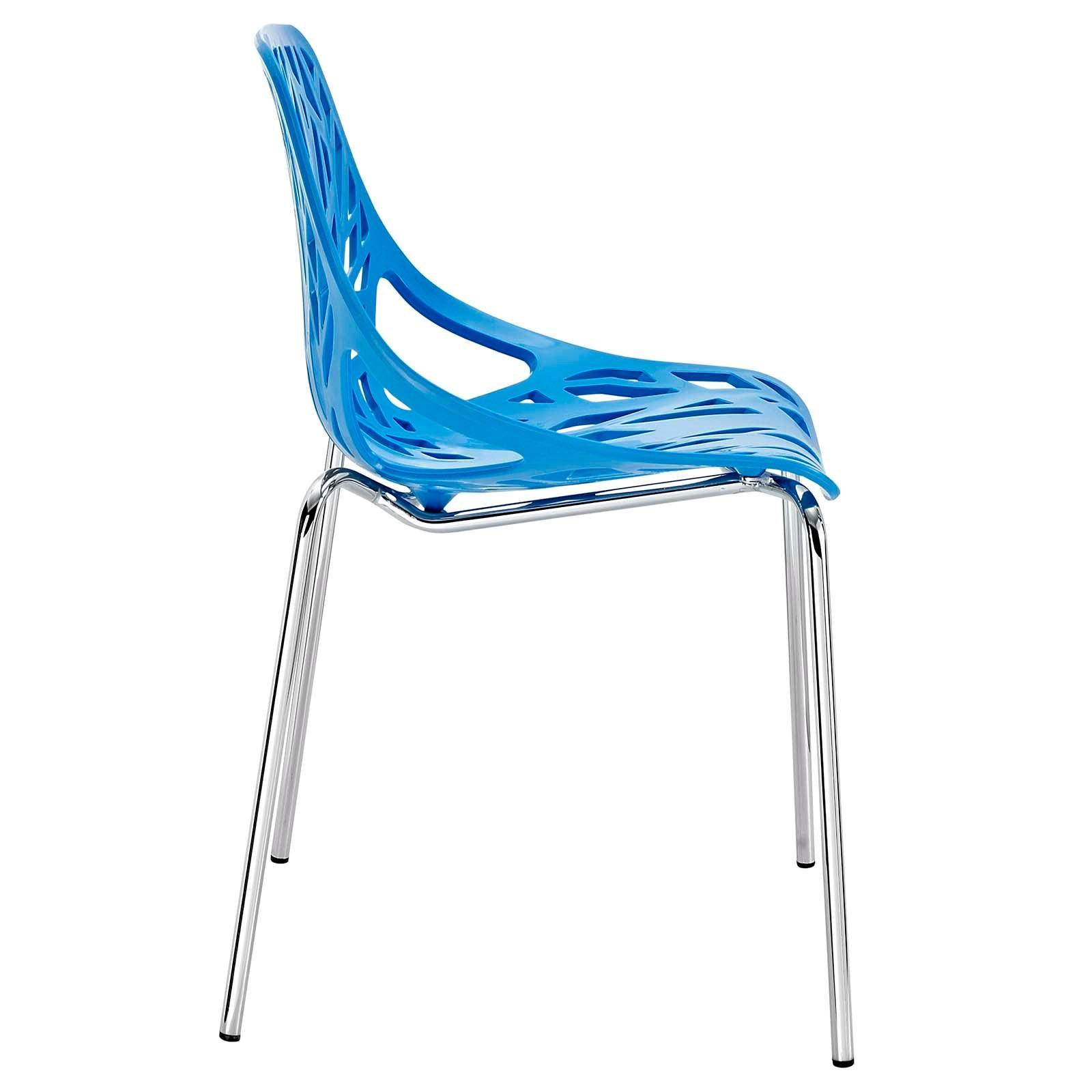 Modway Stencil Dining Side Chair Plastic Set of 2 FredCo