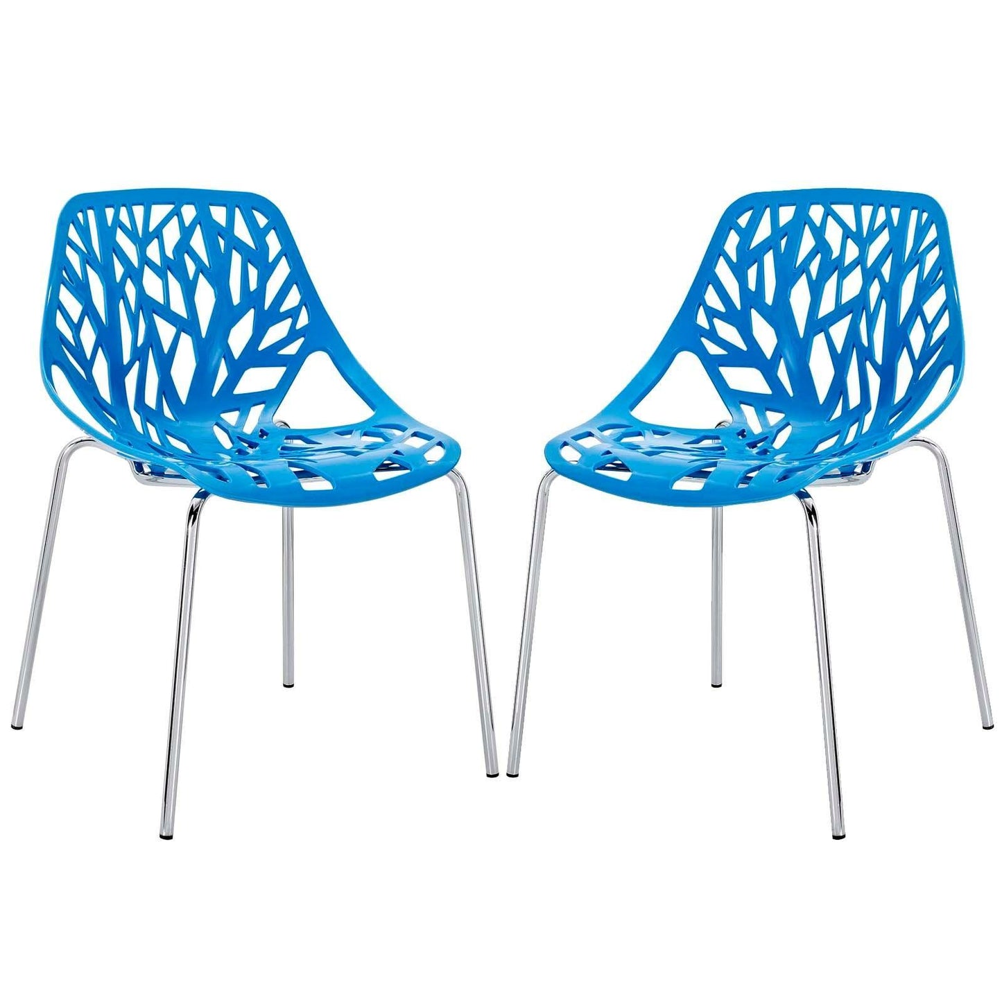 Modway Stencil Dining Side Chair Plastic Set of 2 FredCo