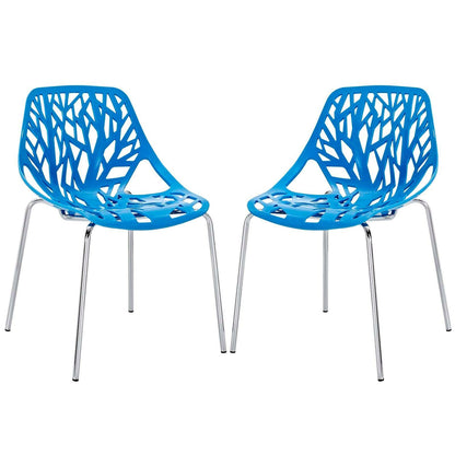 Modway Stencil Dining Side Chair Plastic Set of 2 FredCo