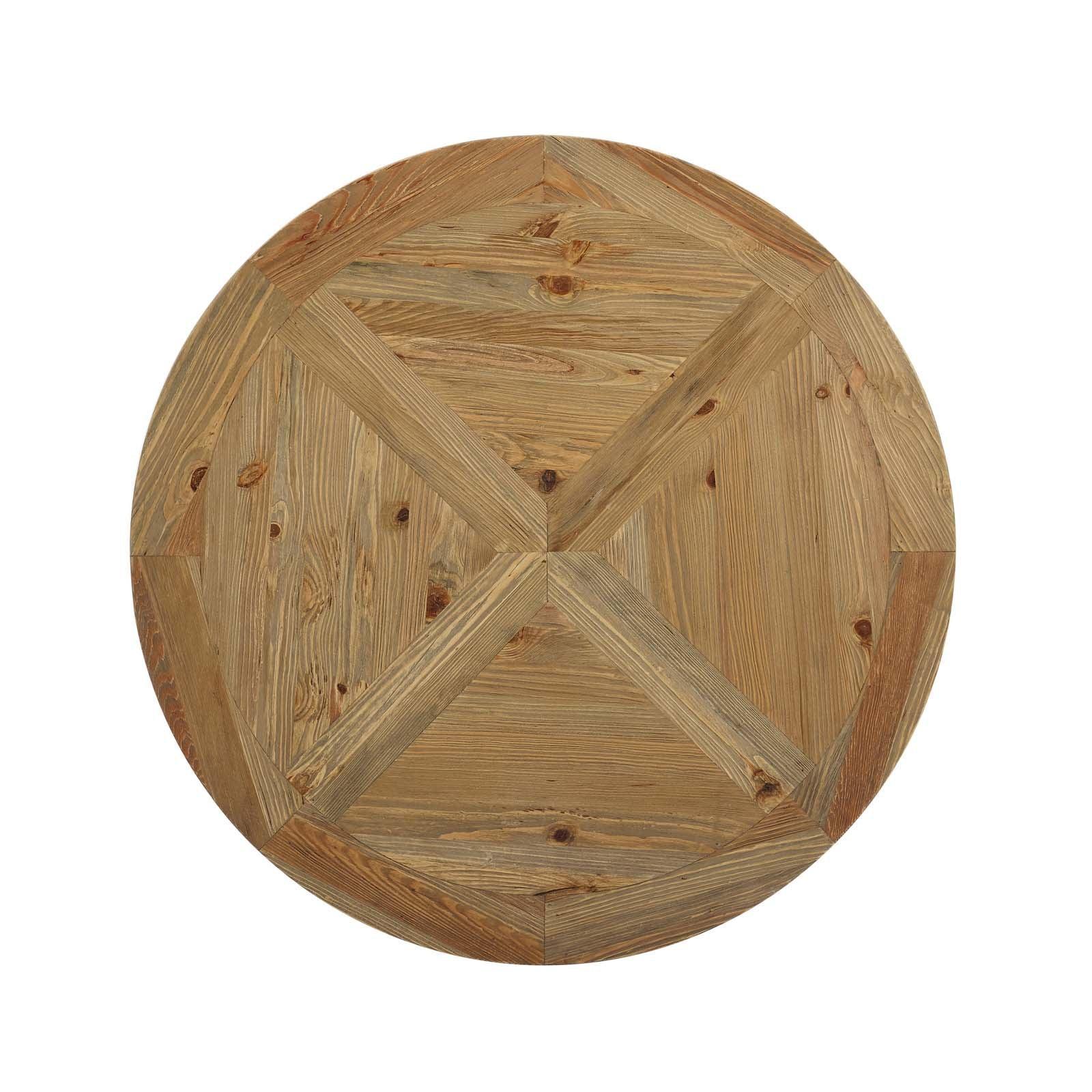 Modway Stitch 47" Round Pine Wood Dining Table FredCo