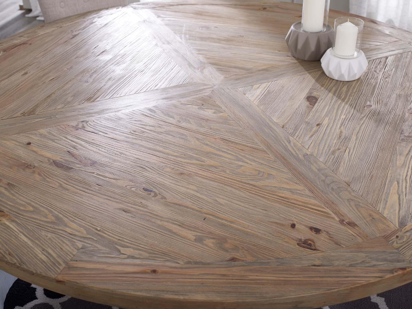 Modway Stitch 71" Round Pine Wood Dining Table FredCo