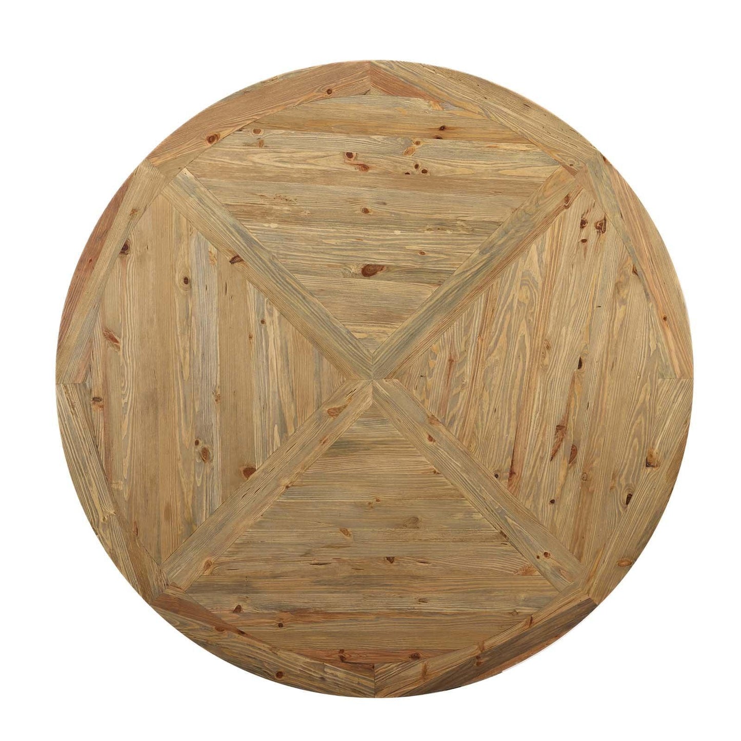 Modway Stitch 71" Round Pine Wood Dining Table FredCo