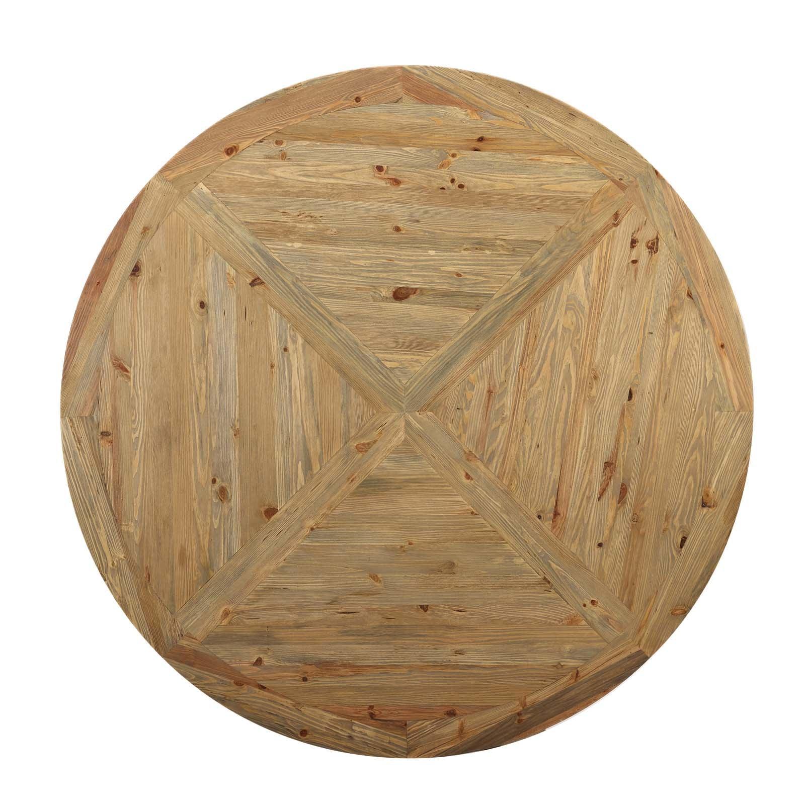 Modway Stitch 71" Round Pine Wood Dining Table FredCo