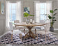 Modway Stitch 71" Round Pine Wood Dining Table FredCo