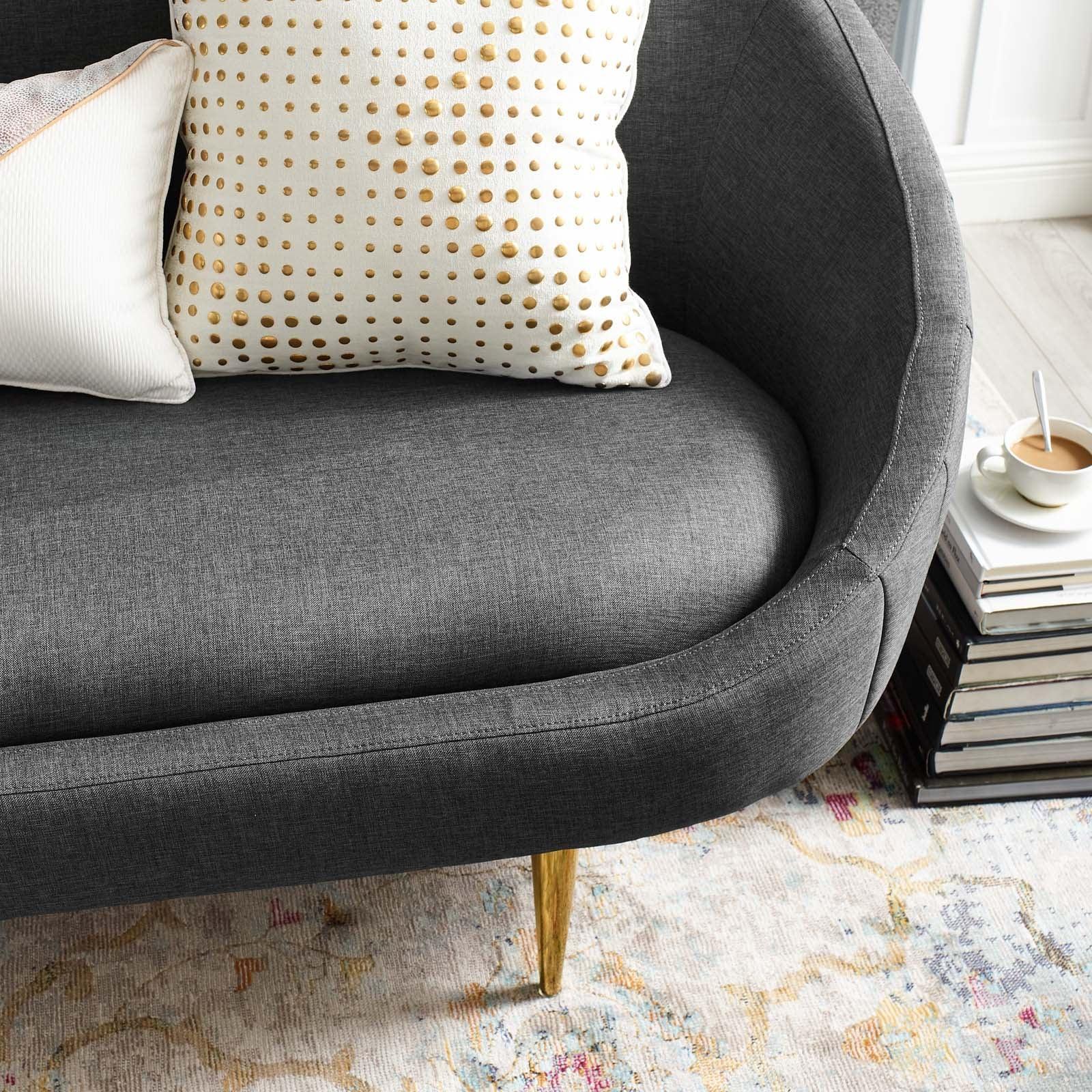 Modway Sublime Vertical Curve Back Fabric Sofa FredCo