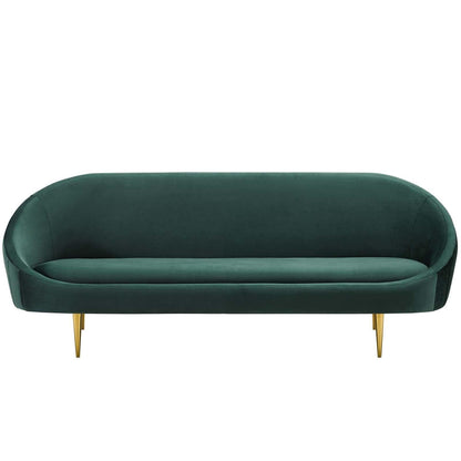 Modway Sublime Vertical Curve Back Performance Velvet Sofa FredCo