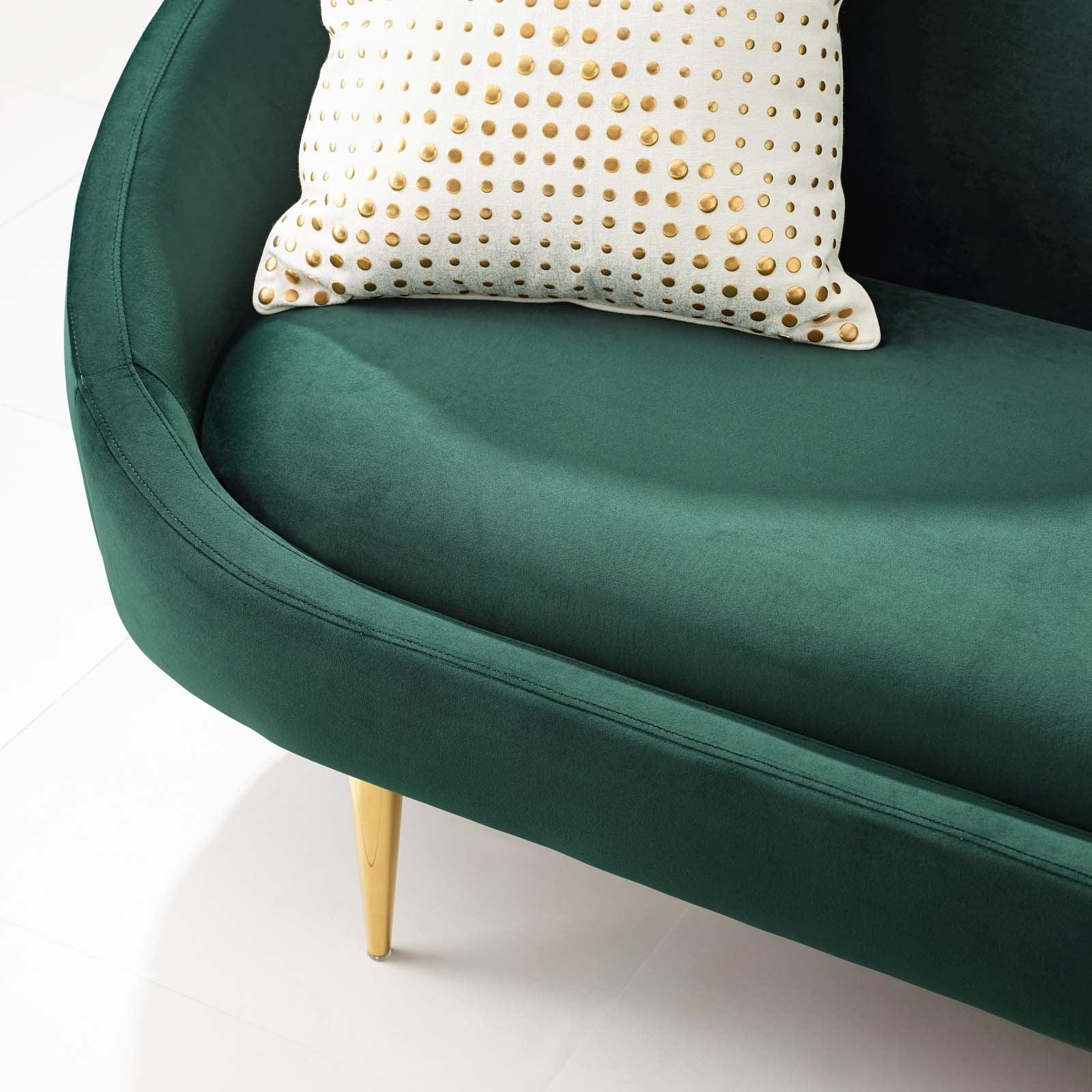 Modway Sublime Vertical Curve Back Performance Velvet Sofa FredCo