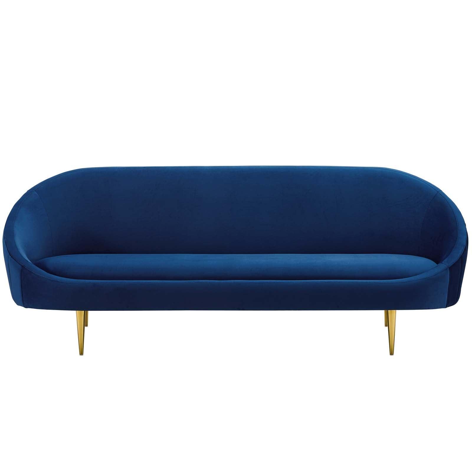 Modway Sublime Vertical Curve Back Performance Velvet Sofa FredCo