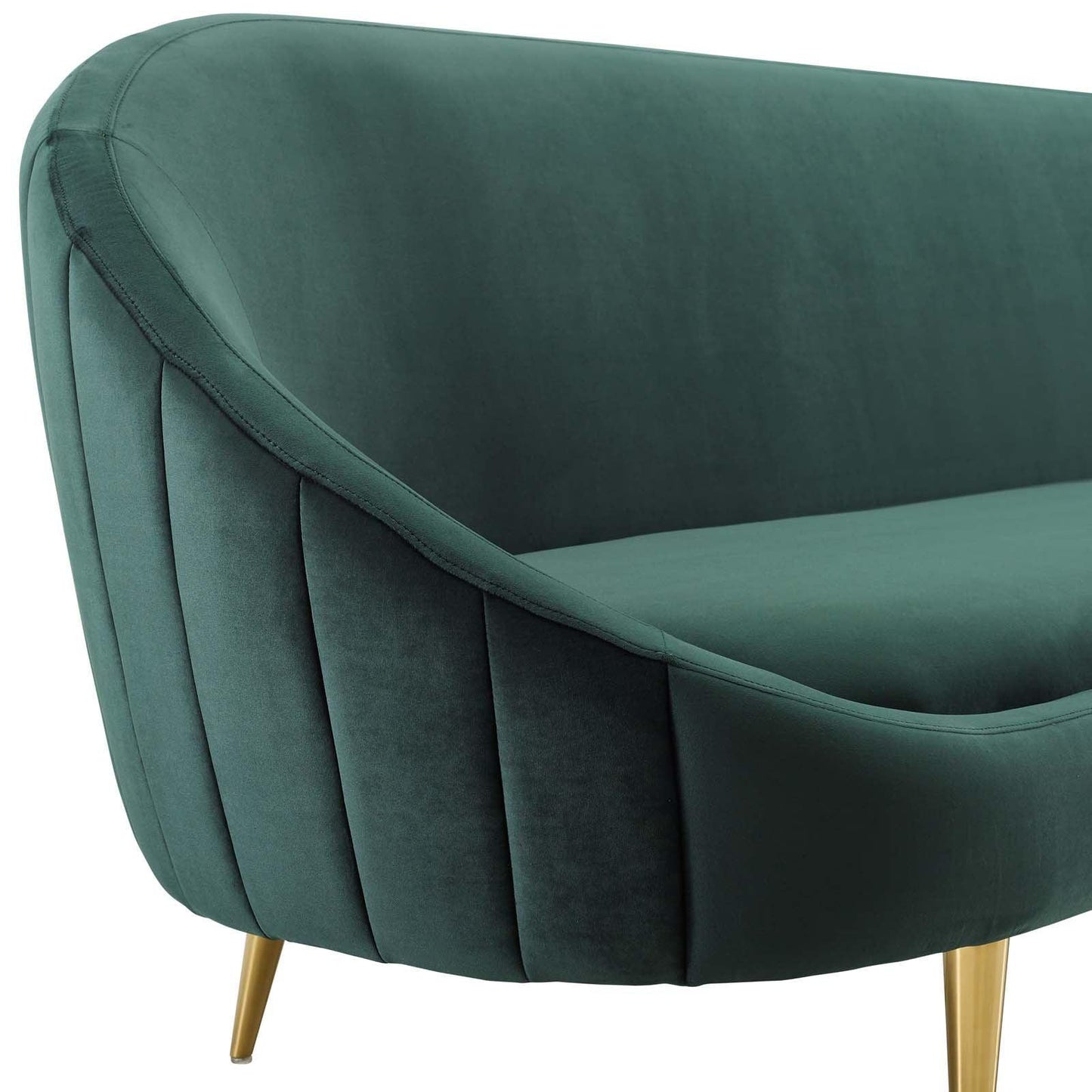 Modway Sublime Vertical Curve Back Performance Velvet Sofa FredCo