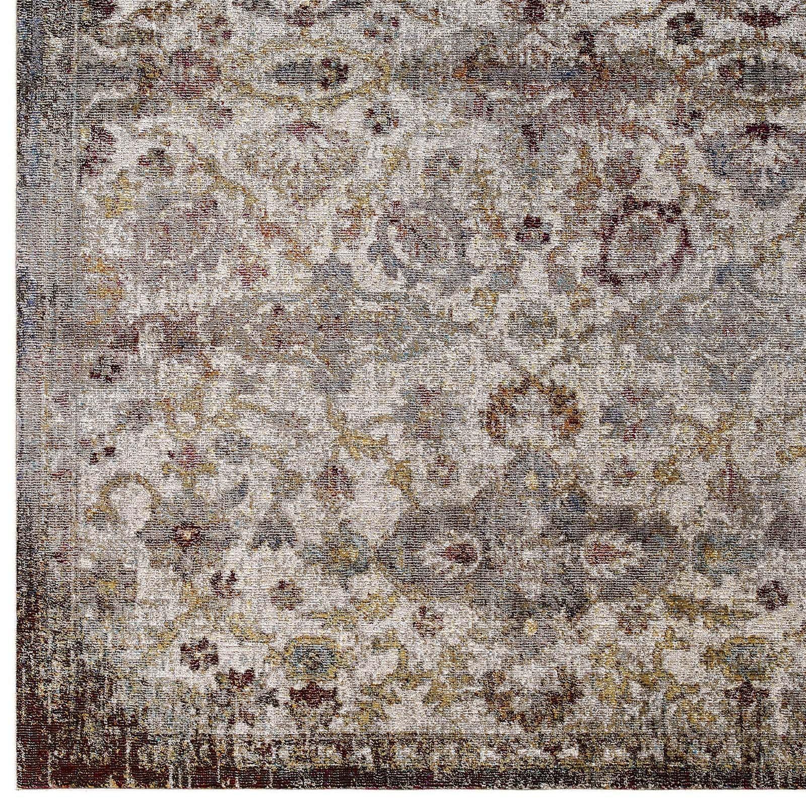 Modway Success Kaede Distressed Vintage Floral Moroccan Trellis Area Rug FredCo
