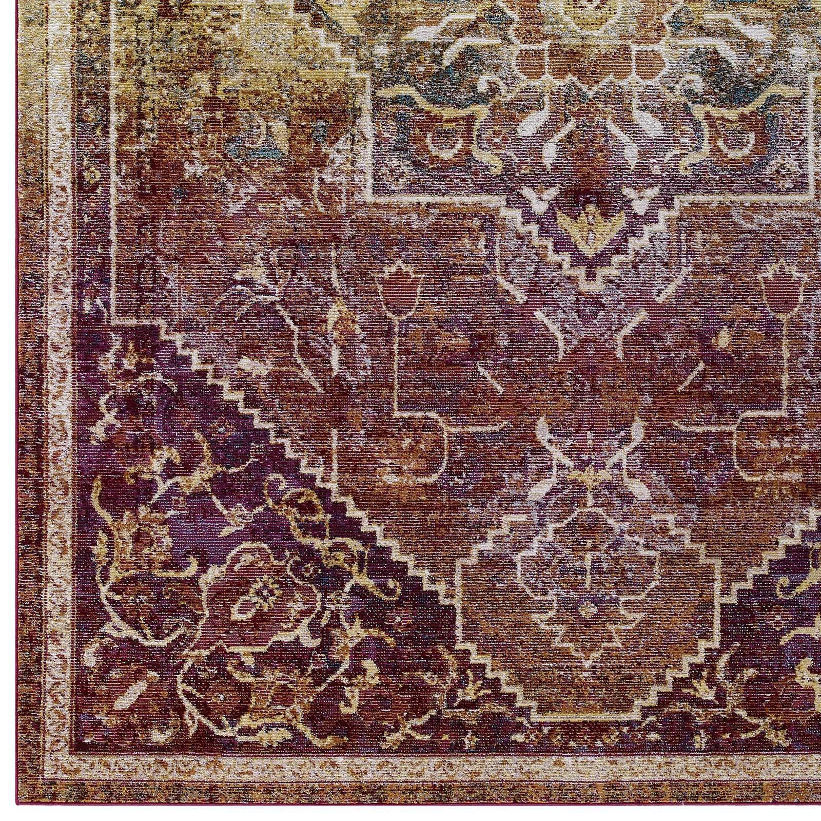 Modway Success Kaede Transitional Distressed Vintage Floral Persian Medallion Area Rug FredCo