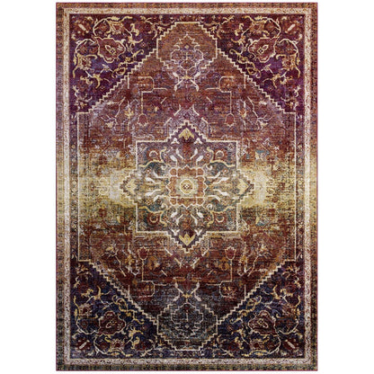 Modway Success Kaede Transitional Distressed Vintage Floral Persian Medallion Area Rug FredCo