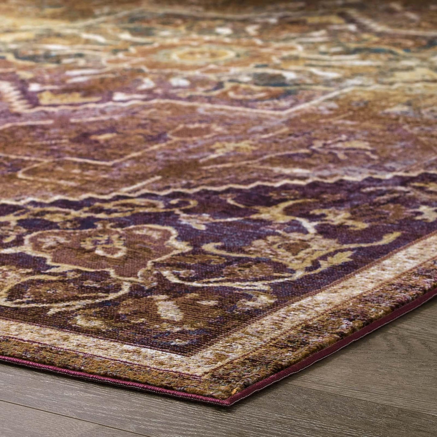 Modway Success Kaede Transitional Distressed Vintage Floral Persian Medallion Area Rug FredCo