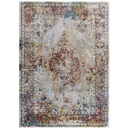 Modway Success Merritt Transitional Distressed Floral Persian Medallion Area Rug FredCo