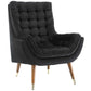Modway Suggest Button Tufted Performance Velvet Lounge Chair FredCo