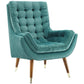 Modway Suggest Button Tufted Performance Velvet Lounge Chair FredCo