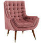Modway Suggest Button Tufted Performance Velvet Lounge Chair FredCo