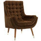 Modway Suggest Button Tufted Performance Velvet Lounge Chair FredCo