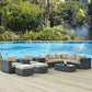 Modway Summon 10 Piece Outdoor Patio Sunbrella® Sectional Set FredCo