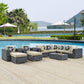 Modway Summon 10 Piece Outdoor Patio Sunbrella® Sectional Set, EEI-2396 FredCo