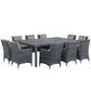 Modway Summon 11 Piece Outdoor Patio Sunbrella® Dining Set FredCo